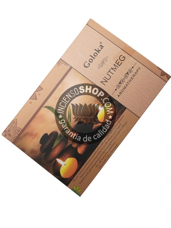 Incienso de Nutmeg de Goloka para aromaterapia organico Agarbatti Masala hecho en caja de 12 uds de 15g