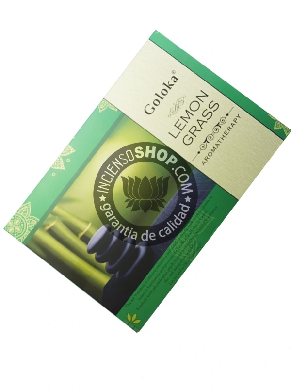 Incienso de Hierba de Limon de Goloka para aromaterapia organico Agarbatti Masala hecho en caja de 12 uds de 15g