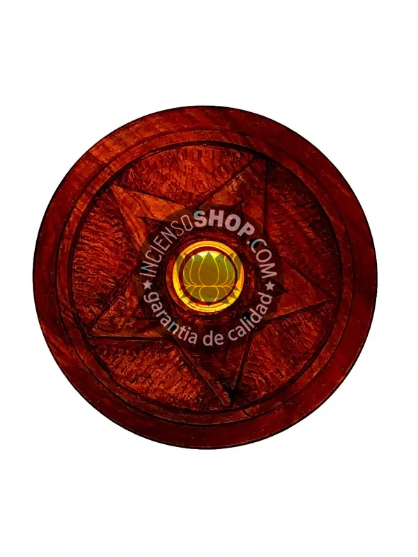 Bandeja circular porta varillas y conos de incienso madera pack de 5 unidades B2B - 1 UD