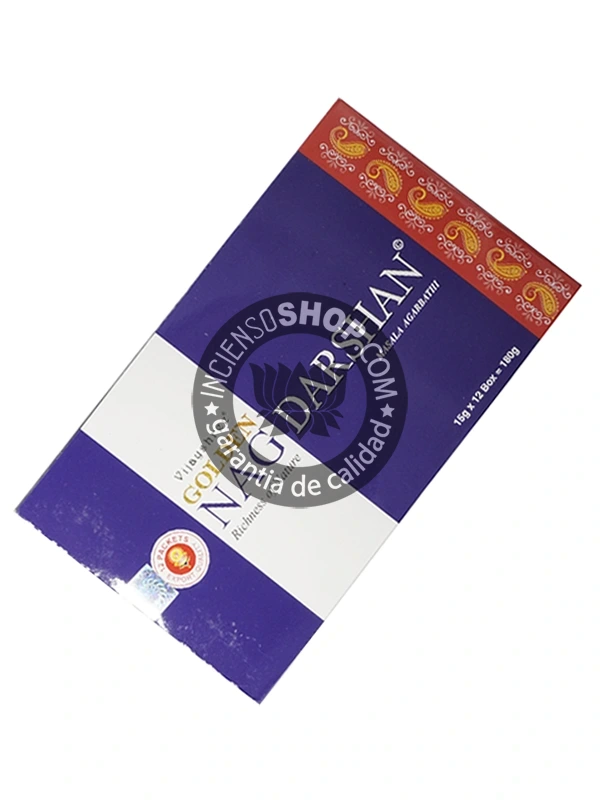 Incienso Golden Nag Darshan de Vijayshree Agarbatti Masala caja de 12 uds de 15g B2B - 5 UD