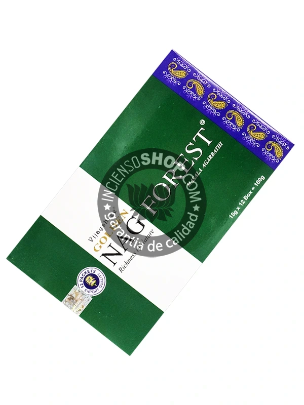 Incienso Golden Nag Forest de Vijayshree Agarbatti Masala hecho a mano en caja 12 uds B2B