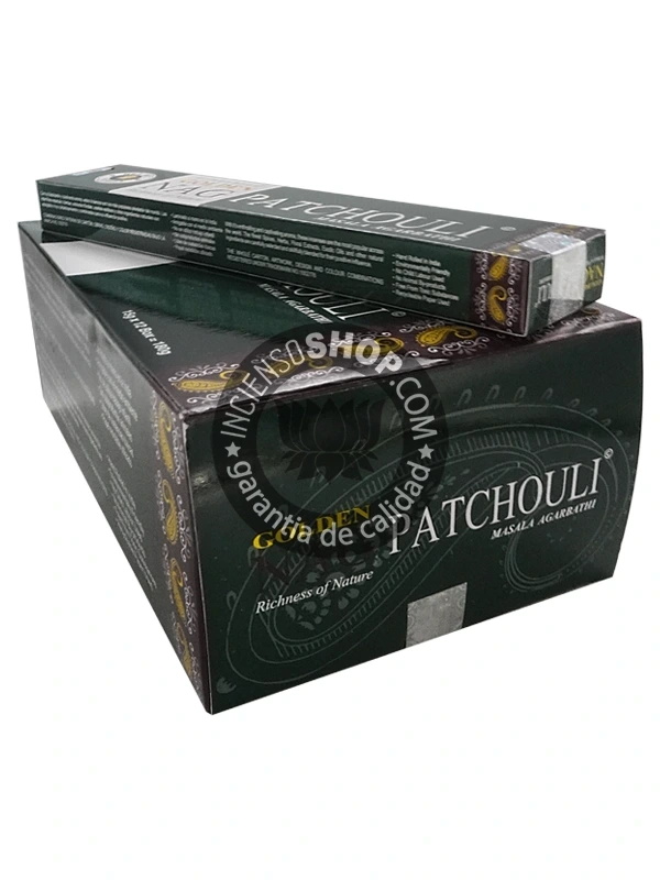 Incienso Golden Nag Patchouli de Vijayshree Agarbatti Masala caja de 12 uds de 15g B2B - Image 4