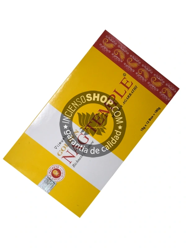 Incienso Golden Nag Temple de Vijayshree Agarbatti Masala caja de 12 uds de 15g B2B - 10 UD