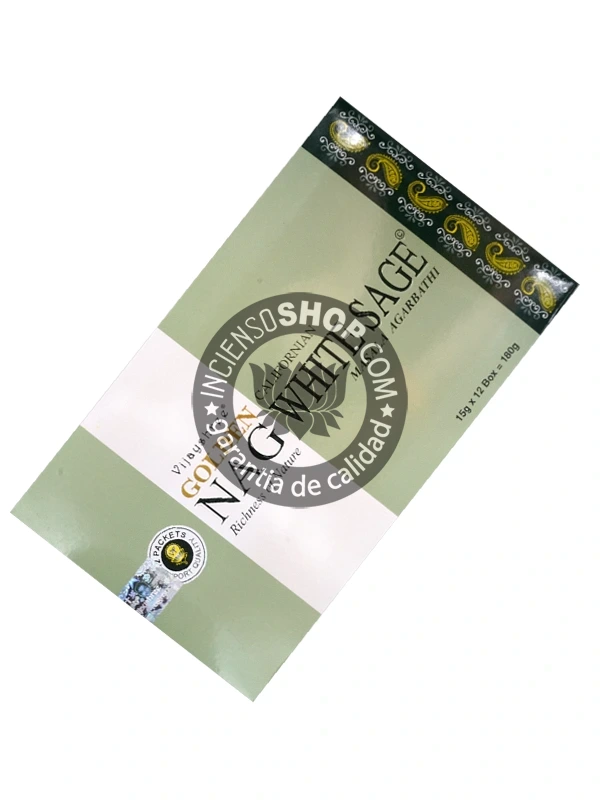 Incienso Golden Nag White Sage de Vijayshree Agarbatti Masala caja de 12 uds de 15g B2B - 1 UD