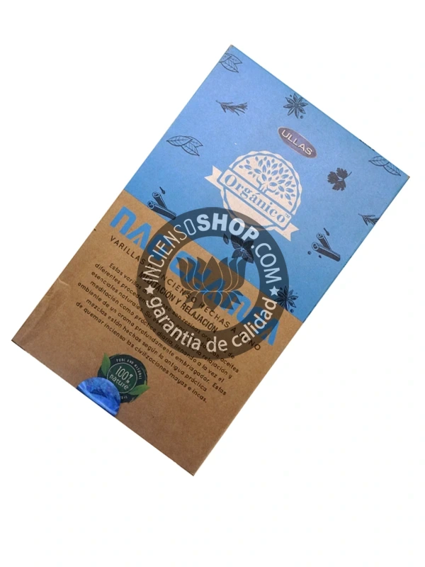 Caja de incienso Ullas Nag Champa vista trasera aroma floral dulce y místico ideal para meditación profunda relajación y purificación espiritual