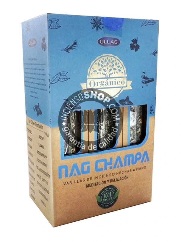 Caja de incienso Ullas Nag Champa varillas tridi aroma floral dulce y místico ideal para meditación profunda relajación y purificación espiritual