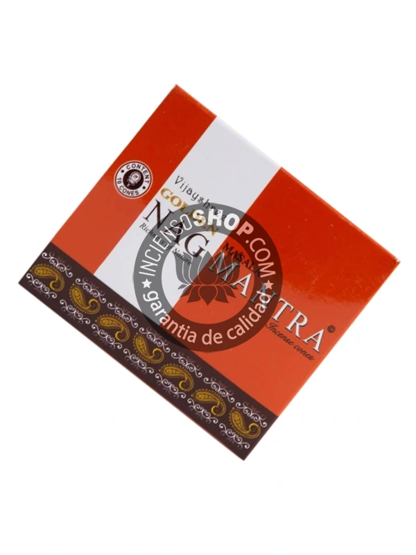 Conos de incienso Piramidal de Mantra tradicionales y organicos de la gama Golden Nag de Vijayshree en caja de 12 uds de 15g
