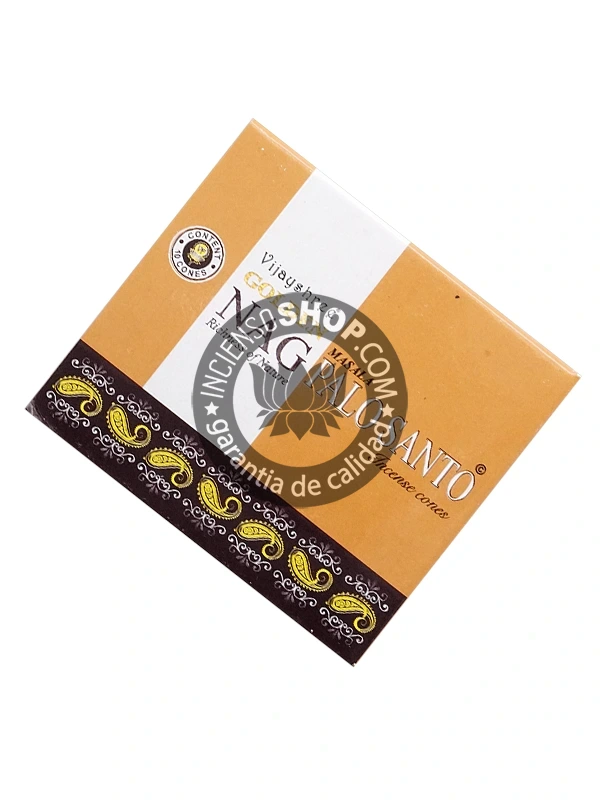 Conos de incienso Piramidal de Palo Santo Masala tradicionales y organicos de la gama Golden Nag de Vijayshree en uds de 15g