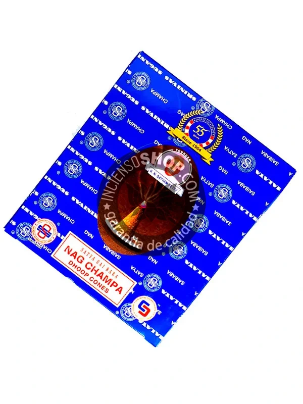 Conos de incienso Satya Nag Champa Tradicionales en caja de 12 unidades de 15g