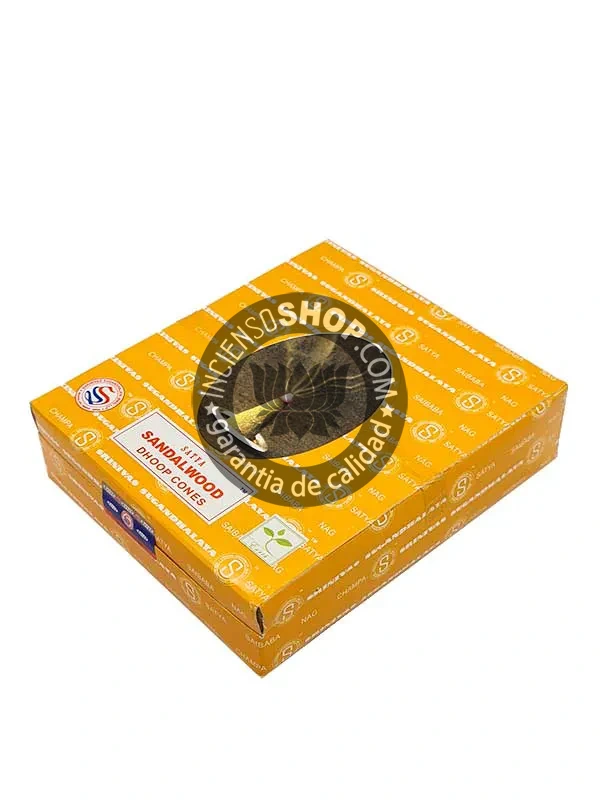 Conos de incienso Satya sandalo tradicionales en caja de 12 unidades de 15g - Image 3