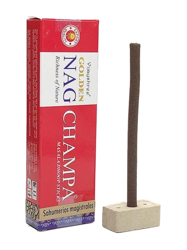 Incienso dhoop stick Champa Golden Nag Masala orgánico de Vijayshree unidad de 15g