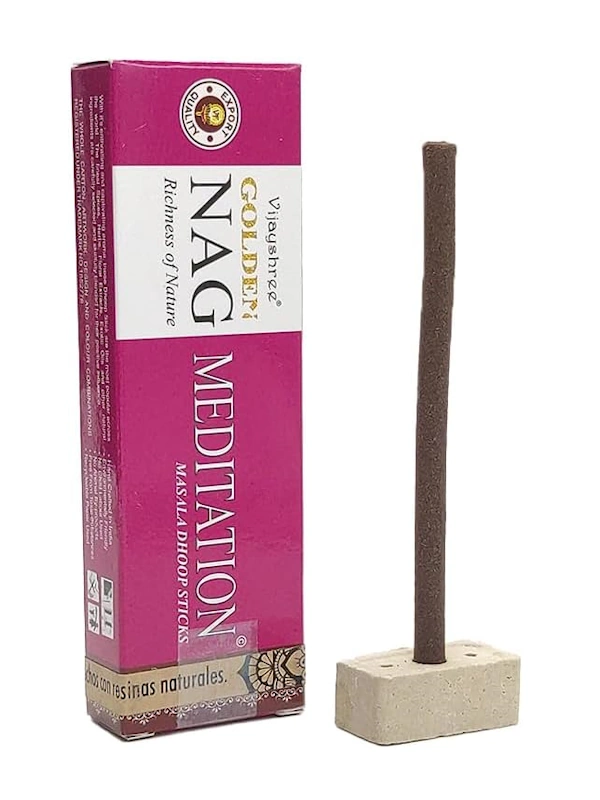 Incienso dhoop stick Meditation Golden Nag Masala orgánico de Vijayshree unidad de 15g
