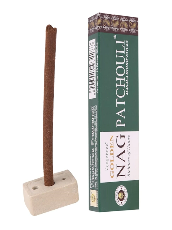 Incienso dhoop stick Pachouli Golden Nag Masala orgánico de Vijayshree unidad de 15g