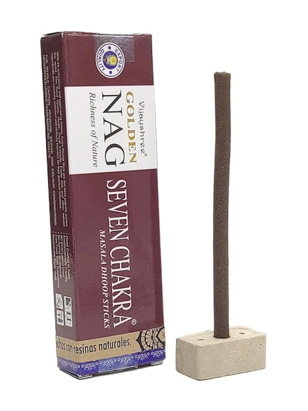 Incienso dhoop stick Seven Chakra Golden Nag Masala orgánico de Vijayshree unidad de 15g