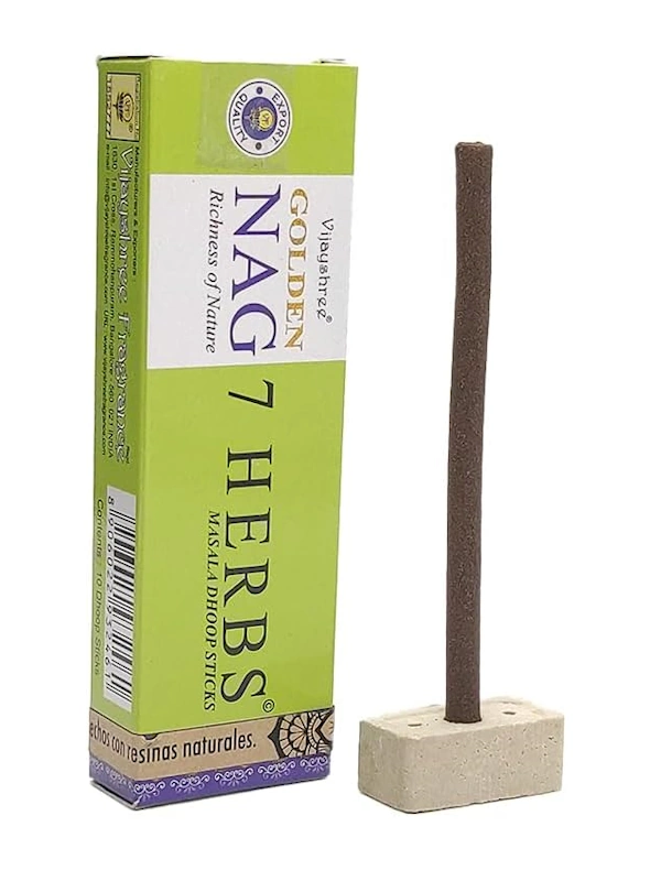 Incienso dhoop stick 7 Herbs Golden Nag Masala orgánico de Vijayshree unidad de 15g