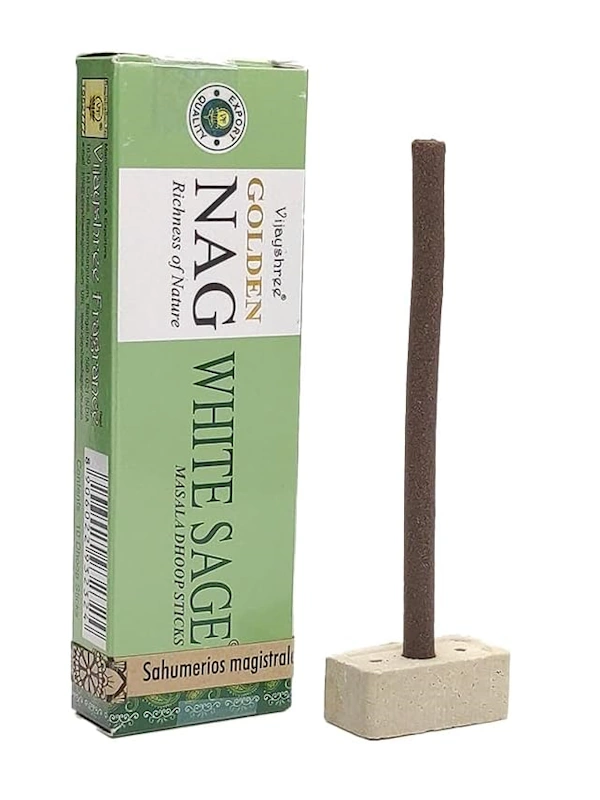 Incienso dhoop stick White Sage Golden Nag Masala orgánico de Vijayshree unidad de 15g