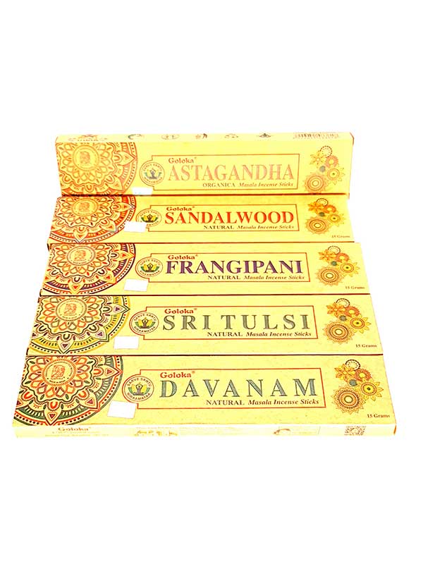 Pack inciensos organicos y ayurvedicos agarbatti masala de Goloka