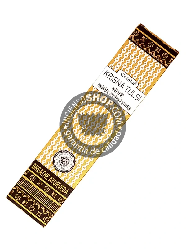 Incienso Krisna Tulsi de Goloka ayurvedico y medicinal Agarbatti Masala unidad de 15g