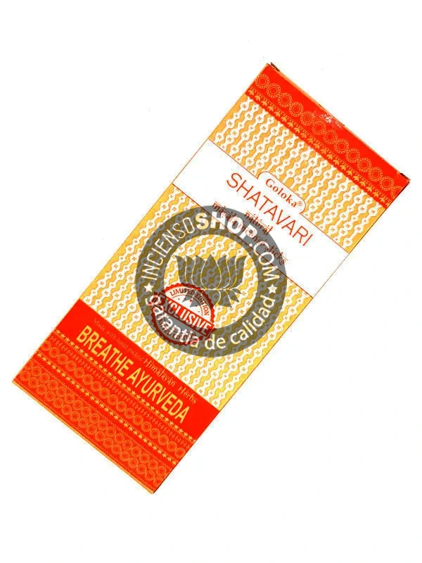 Incienso shatavari de Goloka ayurvedico y medicinal agarbatti masala en caja de 6 uds de 15g