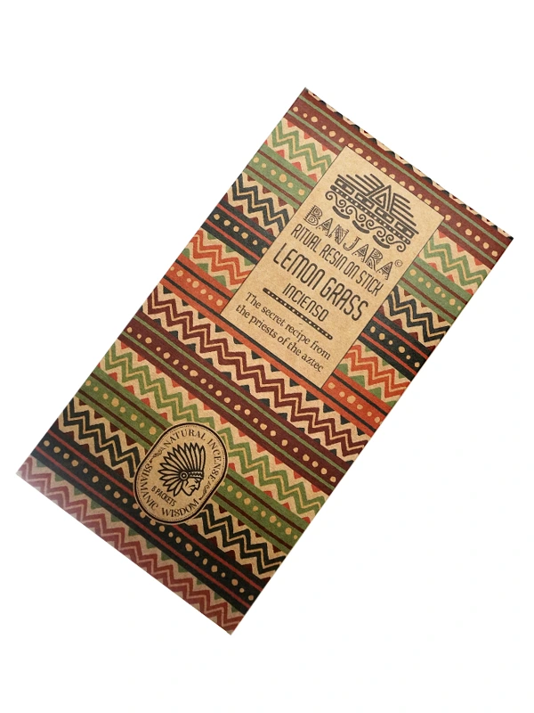 Incienso de lemon grass ritual resin de Banjara agarbatti masala hecho a mano en caja de 8 uds de 25g