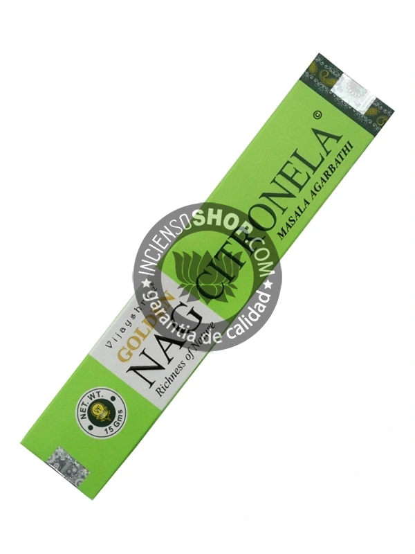Incienso Golden Nag Citronella de Vijayshree orgánico Agarbati Masala unidad 15g