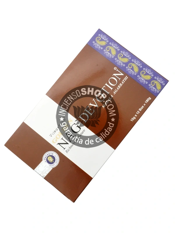Incienso Golden Nag Devotion de Vijayshree orgánico Agarbati Masal en caja de 12 uds de 15g