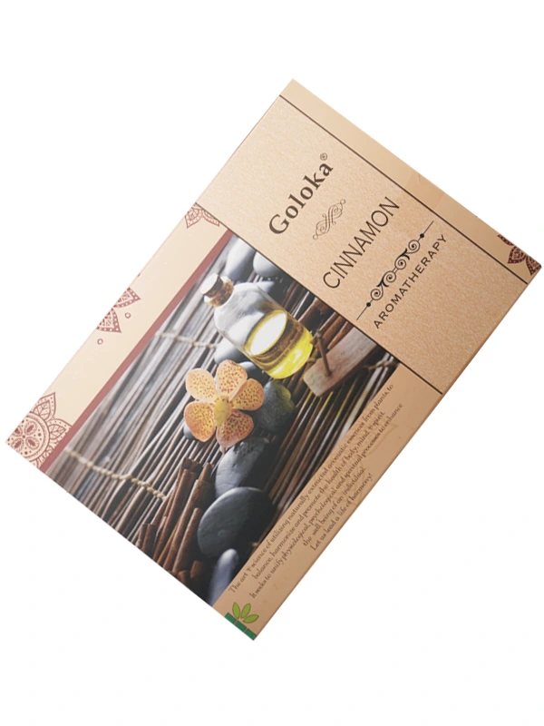 Incienso de Canela de Goloka para aromaterapia organico Agarbatti Masala hecho en caja de 12 uds de 15g B2B
