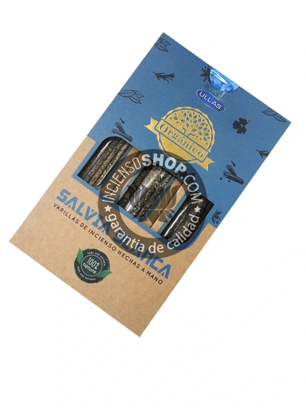 Incienso de salvia blanca organica de Ullas agarbatti masala hecho a mano en caja de 12 uds de 25g