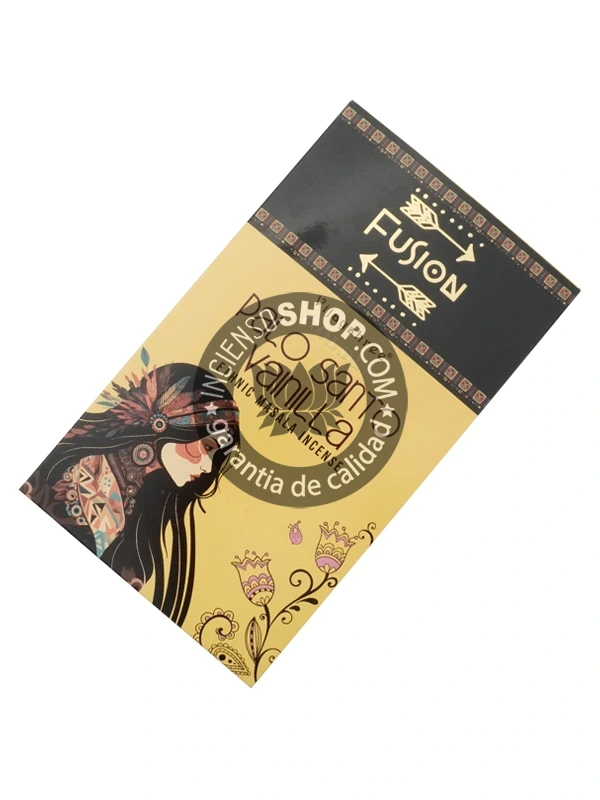 Incienso palo santo vainilla golden ethnic fusion de Vijayshree agarbati masala en caja de 12 uds de 15g