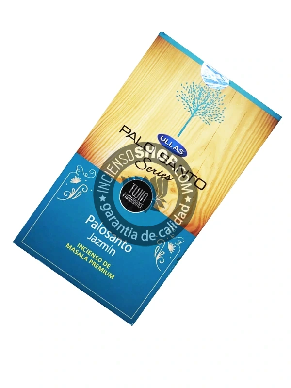 Incienso de palo santo con jazmin organico de Ullas agarbatti masala hecho a mano en caja de 12 uds de 15g