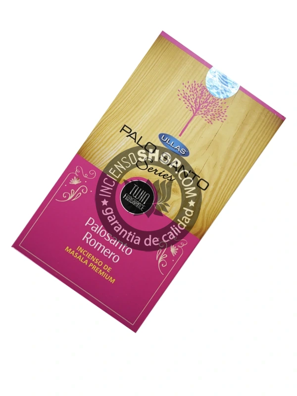 Incienso de palo santo con romero organico de Ullas agarbatti masala hecho a mano en caja de 12 uds de 15g