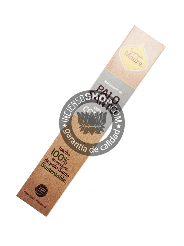 Incienso o sahumerio palo santo con copal de Sagrada Madre unidad de 20g