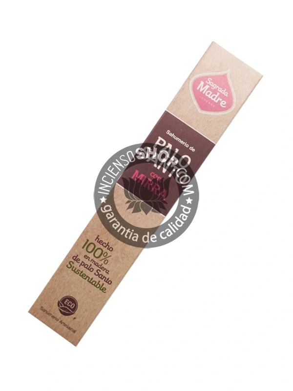 Incienso o sahumerio palo santo con mirra de Sagrada Madre unidad de 20g
