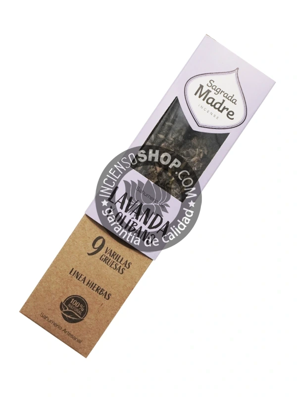 Incienso o sahumerio Lavanda y Olivano de Sagrada Madre organico unidad de 25g