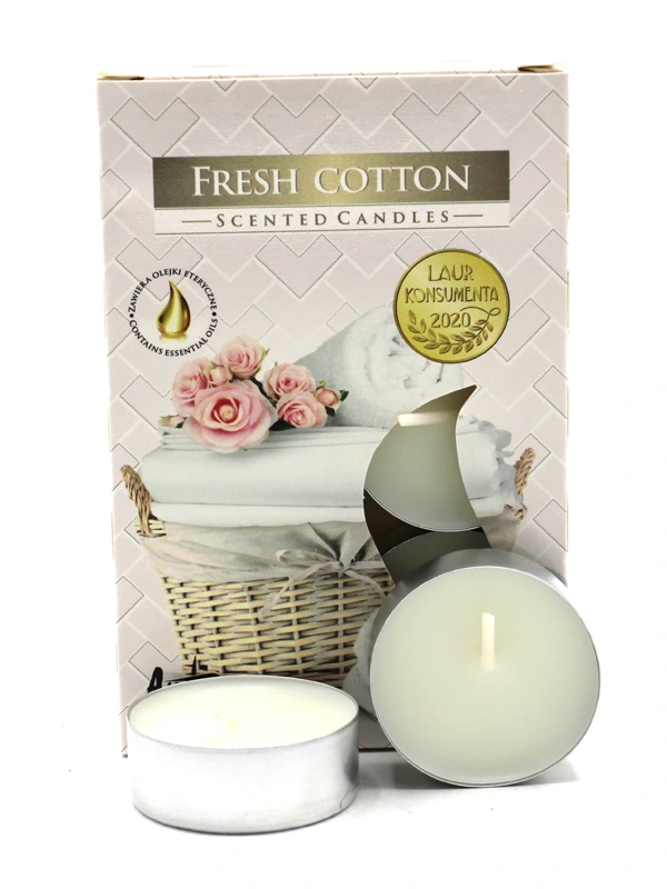 Set de 6 velas de té perfumadas con aroma a Algodón fresco Kotarbau 40g